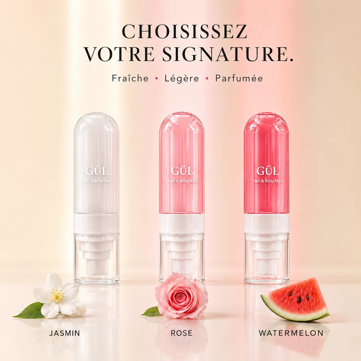Brume Hydratante Cheveux & Corps — Rose, Jasmin ou Watermelon