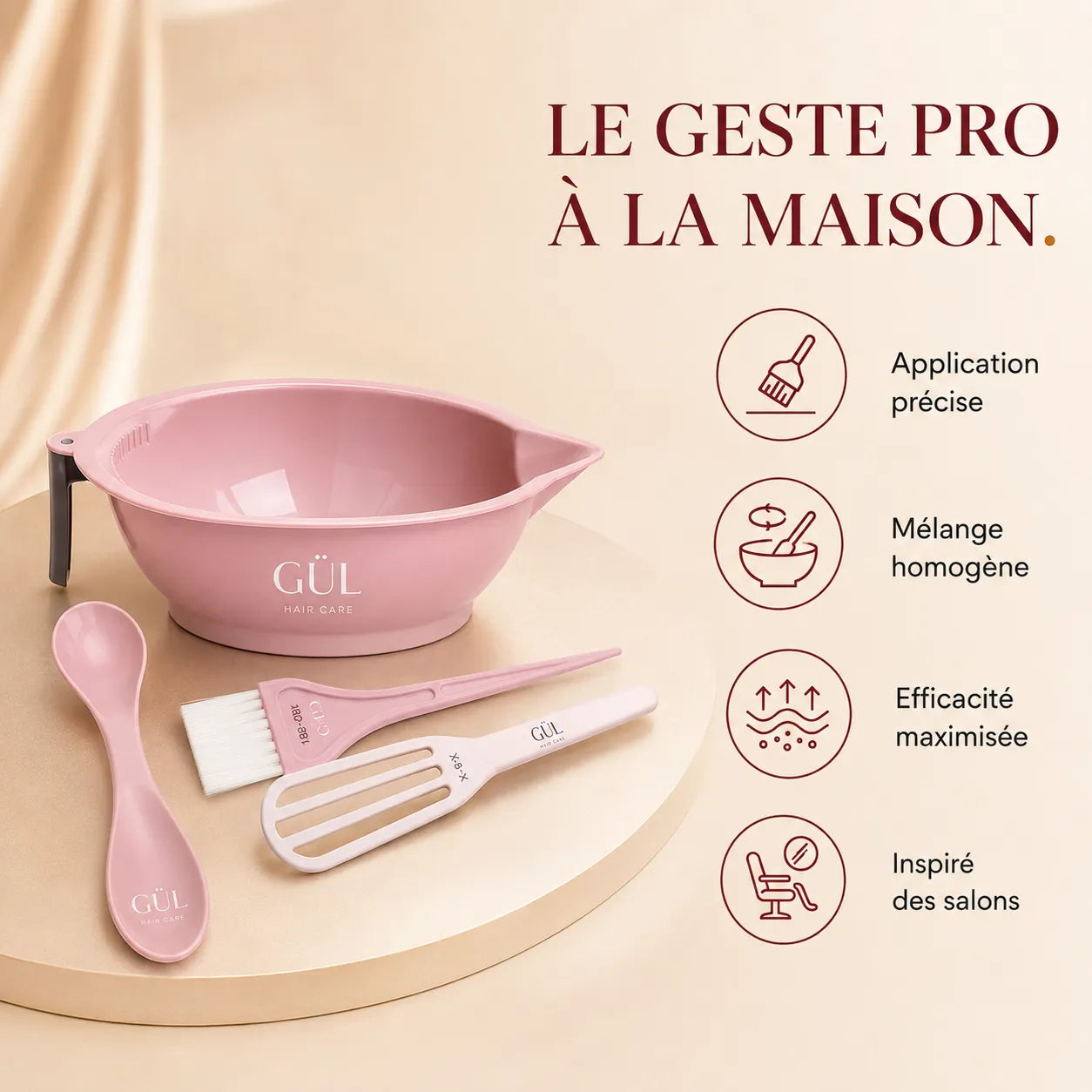 Set Pro 4 Pièces — Bol, Cuillère, Pinceau, Fouet