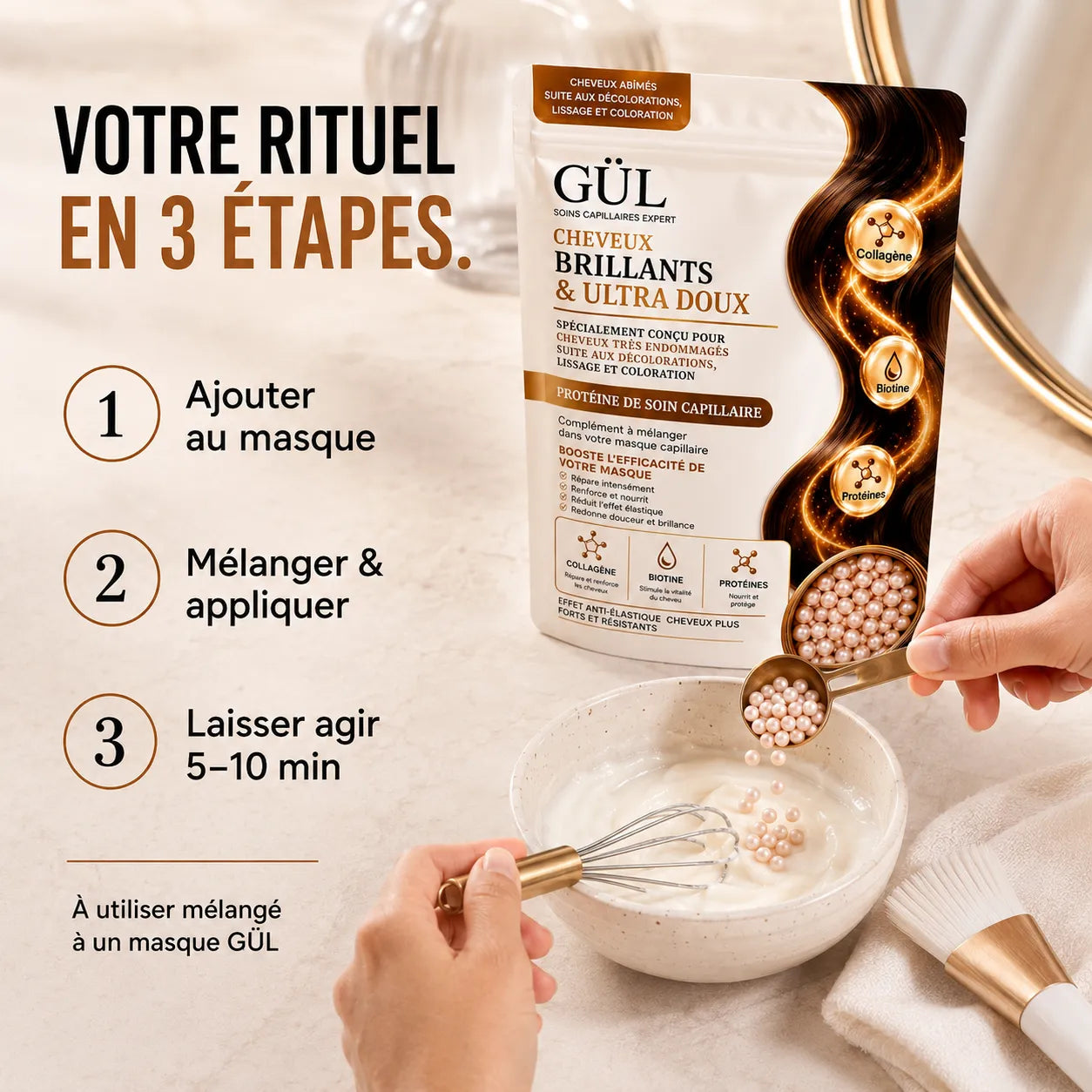 Billes Booster Protéines, Collagène & Biotine
