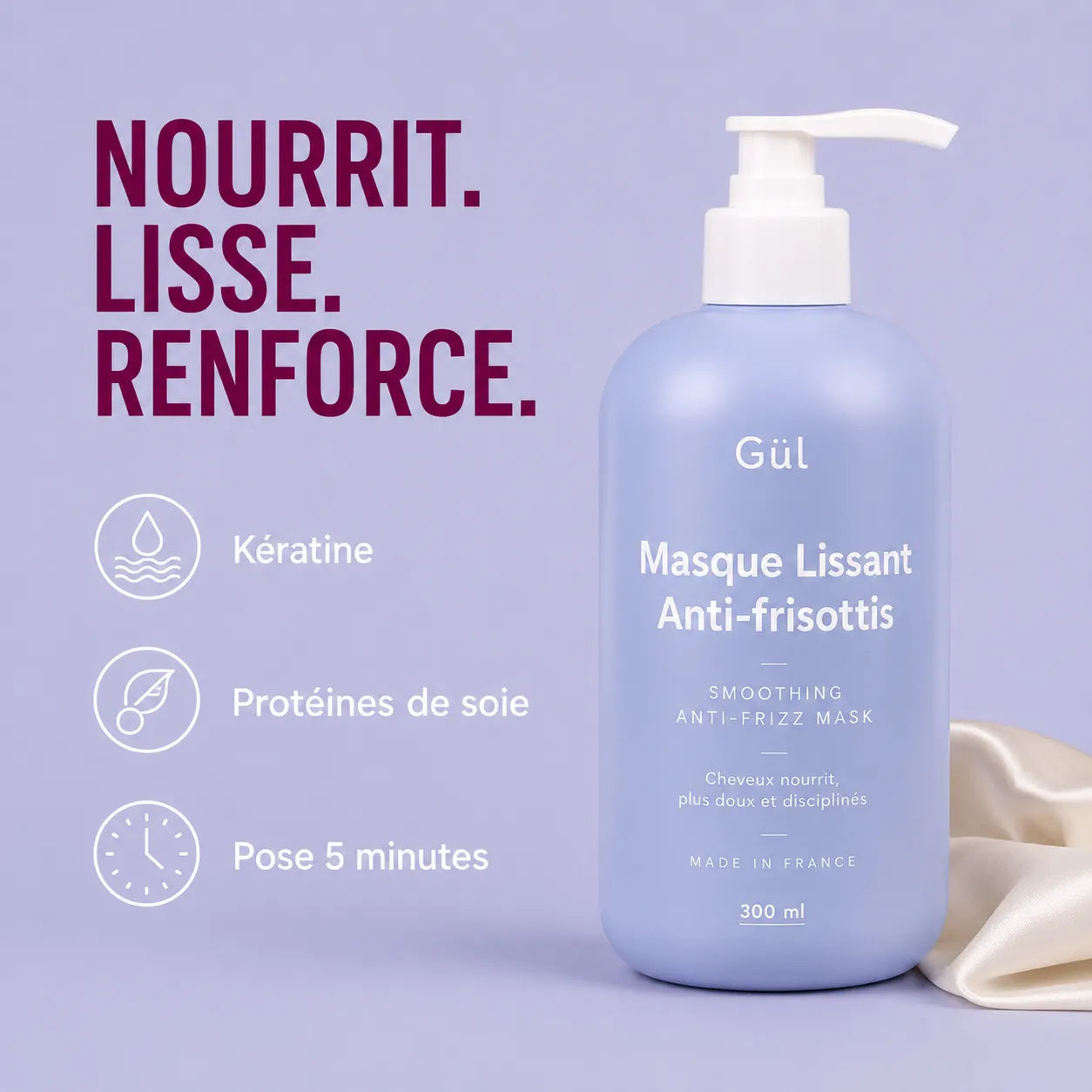 Masque Lissant Kératine & Protéines de Soie