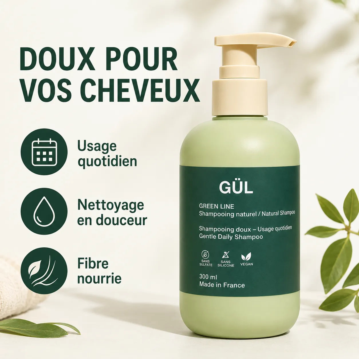 Shampooing Organic — 98% d'Origine Naturelle