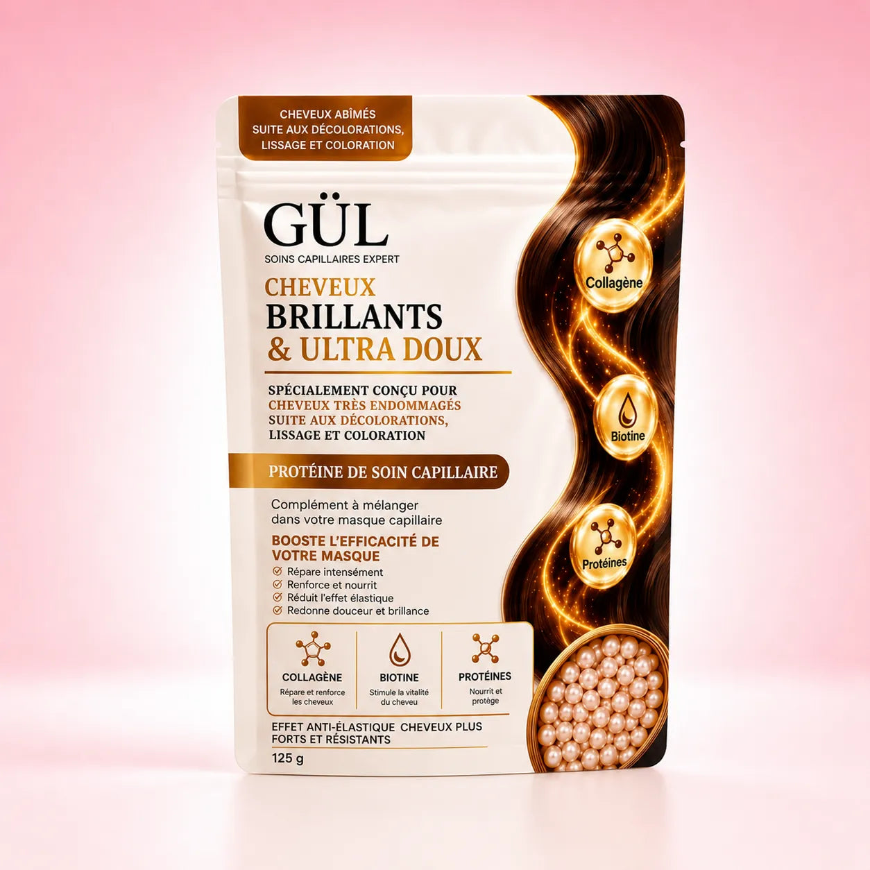 Billes Booster Protéines, Collagène & Biotine