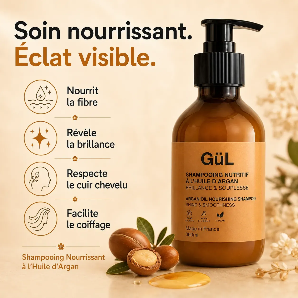 Shampooing Nourrissant à l'Huile d'Argan