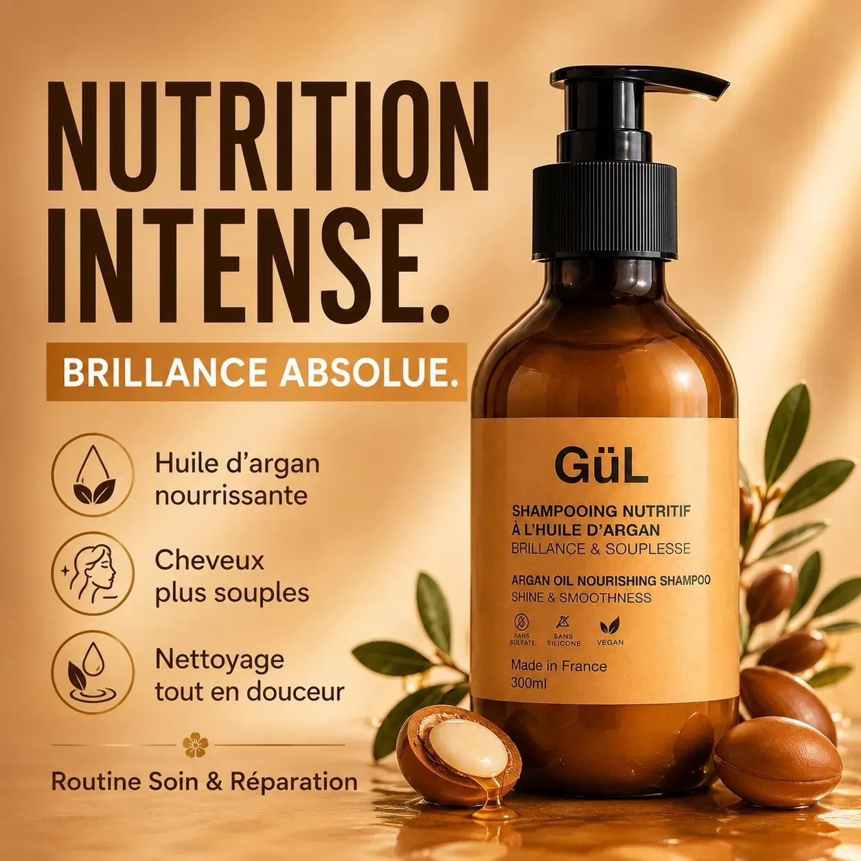Shampooing Nourrissant à l'Huile d'Argan